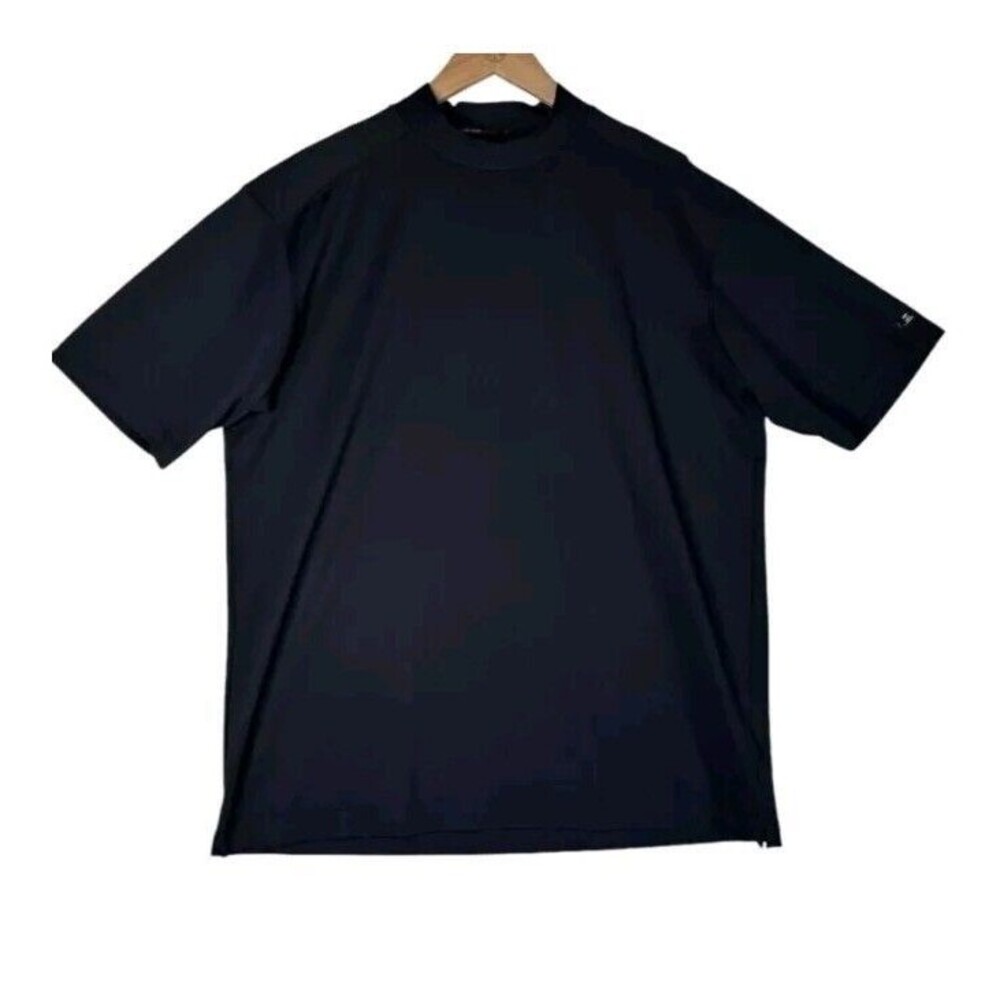 Men's Nike Fit Dry Tiger Woods Collection Mock Neck Golf Shirt Black Large